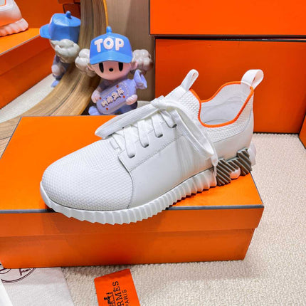 DEPART SLIP-ON SNEAKER IN FULL WHITE KNIT AND CALFSKIN