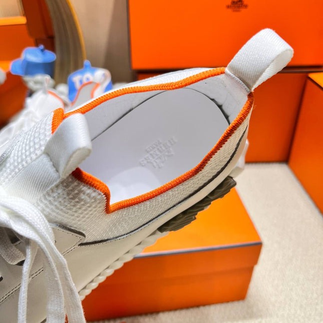 DEPART SLIP-ON SNEAKER IN FULL WHITE KNIT AND CALFSKIN