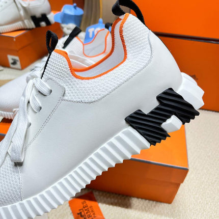 DEPART SLIP-ON SNEAKER IN WHITE KNIT AND CALFSKIN