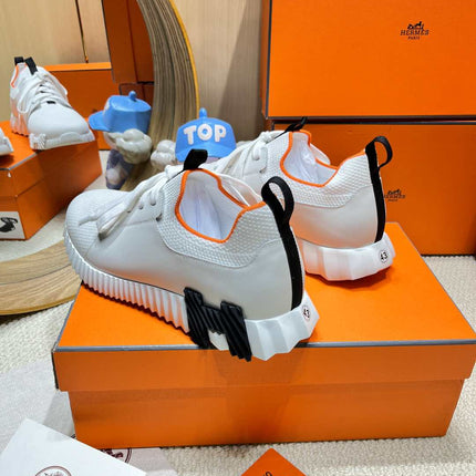 DEPART SLIP-ON SNEAKER IN WHITE KNIT AND CALFSKIN