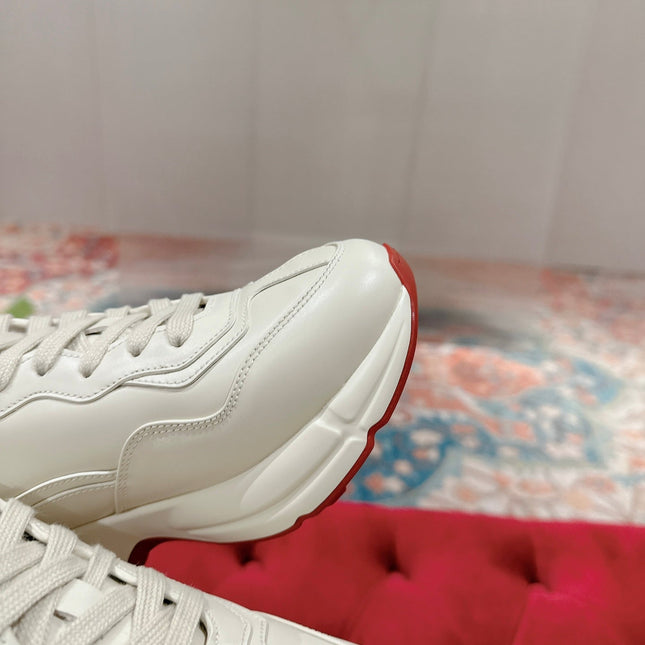 GG RHYTON TRAINER WHITE CALFSKIN WITH DOREMON MOTIF