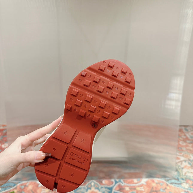 GG RHYTON TRAINER WHITE CALFSKIN WITH DOREMON MOTIF