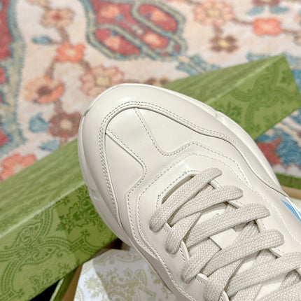 GG RHYTON LOGO TRAINER WHITE CALFSKIN