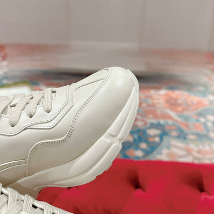 GG RHYTON LOGO TRAINER WHITE CALFSKIN