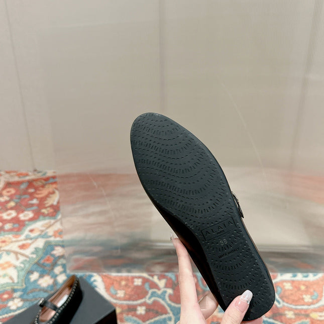 ALAIA MARY JANE IN BLACK LAMBSKIN WITH SILVER HARDWARE