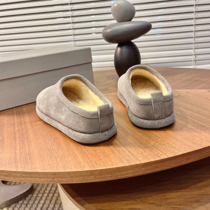 BALENCIAGA 25S AURALEE SLIP-ON 25 MM IN GREY SUEDE