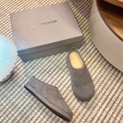 BALENCIAGA 25S AURALEE SLIP-ON 25 MM IN GREY SUEDE