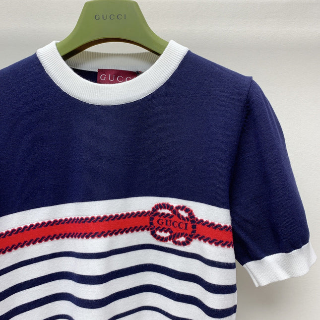 GUCCI SHORT-SLEEVE KNIT TOP 253100
