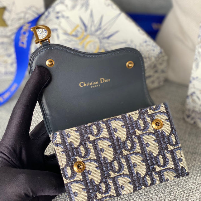 SADDLE LOTUS WALLET 11 IN BLACK MONOGRAM OBLIQUE JACQUARD