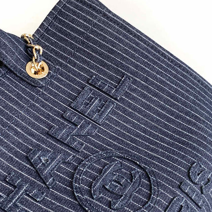 CHANEL 25S TOTE BAG 38 CM IN NAVY BLUE CANVAS