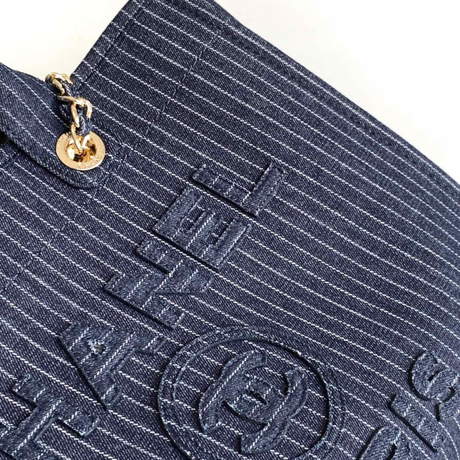 CHANEL 25S TOTE BAG 38 CM IN NAVY BLUE CANVAS