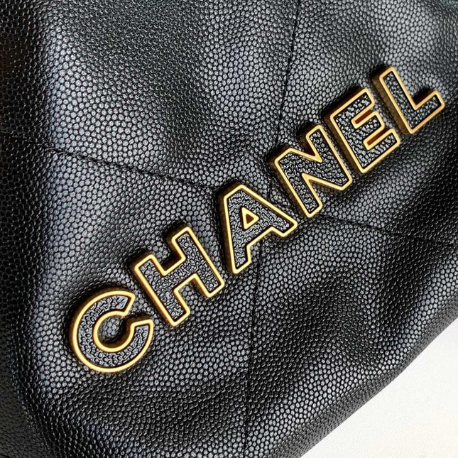 CHANEL BAG 25S 20 CM IN BLACK LAMBSKIN WITH GOLD HARDWARE