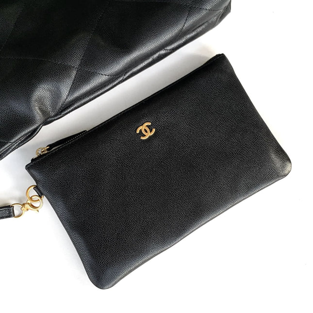 CHANEL BAG 25S 37 CM IN BLACK LAMBSKIN WITH GOLD HARDWARE