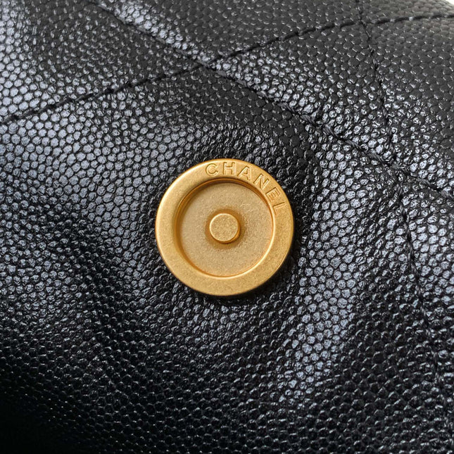 CHANEL BAG 25S 37 CM IN BLACK LAMBSKIN WITH GOLD HARDWARE