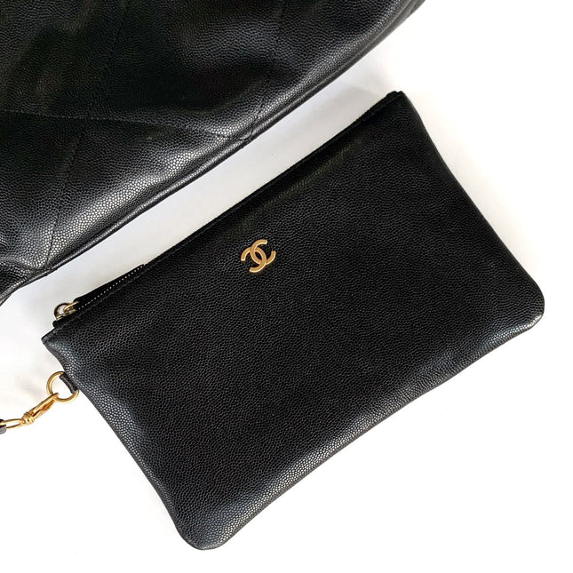 CHANEL BAG 25S 42 CM IN BLACK LAMBSKIN WITH GOLD HARDWARE