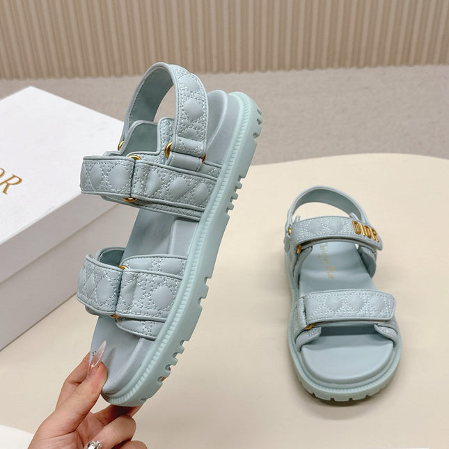 DIOR BACK-STRAP SANDALS 25S IN PASTEL BLUE CALFSKIN