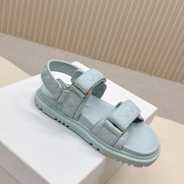 DIOR BACK-STRAP SANDALS 25S IN PASTEL BLUE CALFSKIN