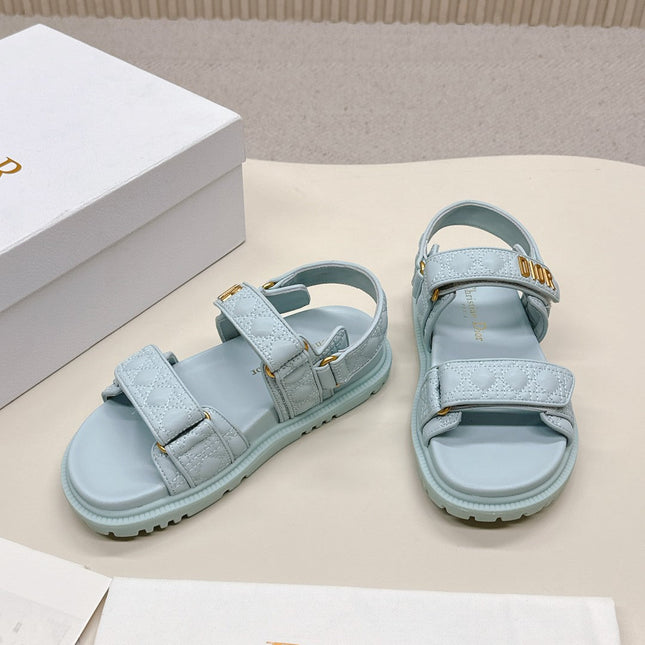 DIOR BACK-STRAP SANDALS 25S IN PASTEL BLUE CALFSKIN