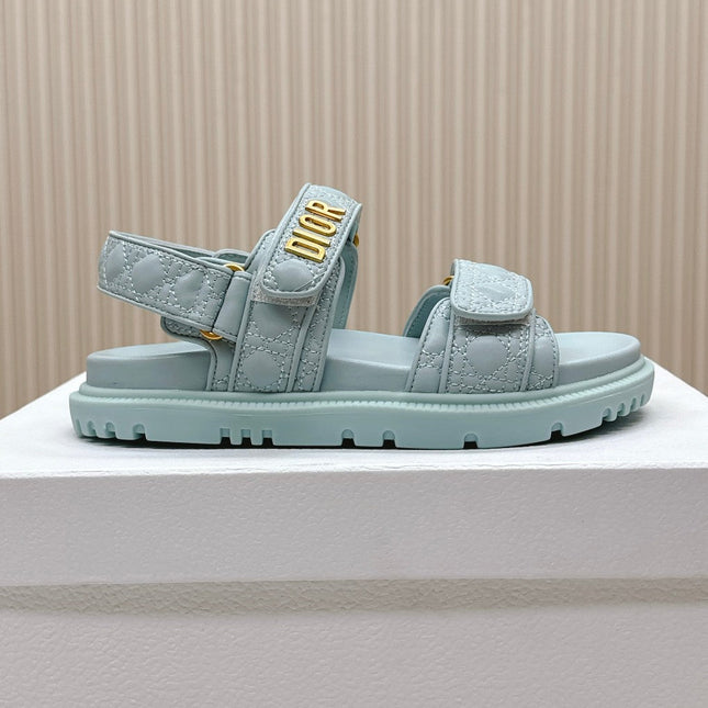 DIOR BACK-STRAP SANDALS 25S IN PASTEL BLUE CALFSKIN