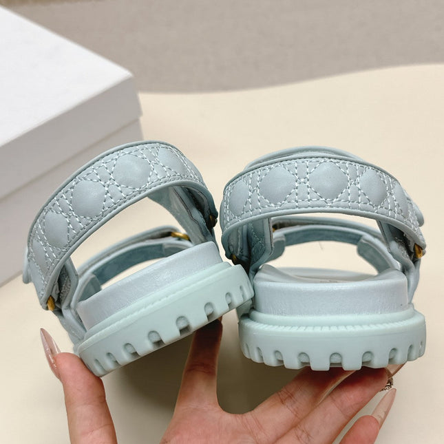 DIOR BACK-STRAP SANDALS 25S IN PASTEL BLUE CALFSKIN