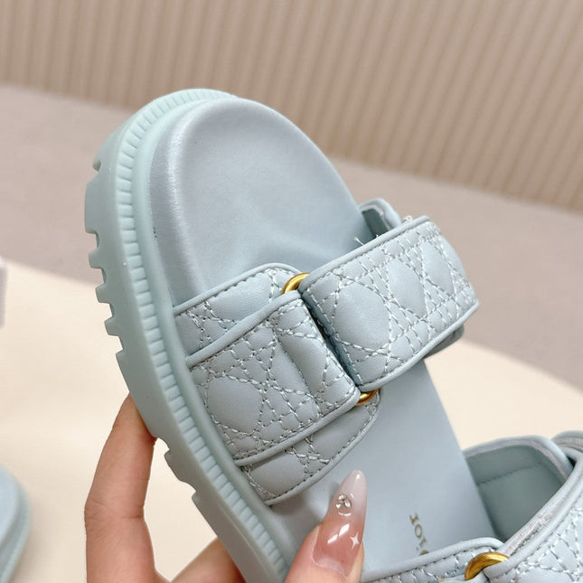 DIOR BACK-STRAP SANDALS 25S IN PASTEL BLUE CALFSKIN