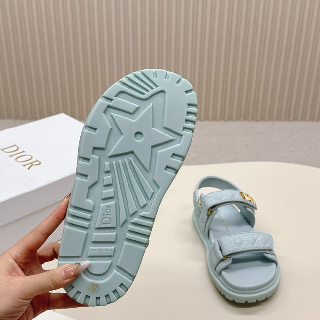 DIOR BACK-STRAP SANDALS 25S IN PASTEL BLUE CALFSKIN