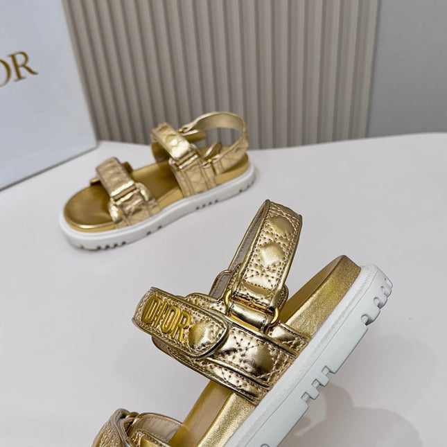 DIOR BACK-STRAP SANDALS 25S IN GOLD CALFSKIN