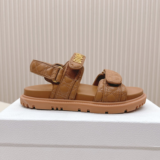 DIOR BACK-STRAP SANDALS 25S IN BROWN CALFSKIN