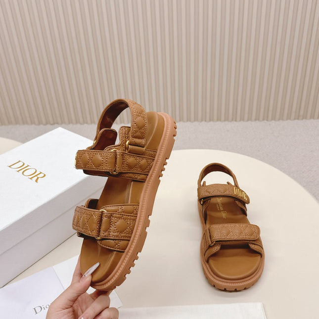 DIOR BACK-STRAP SANDALS 25S IN BROWN CALFSKIN