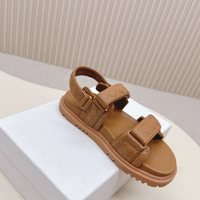 DIOR BACK-STRAP SANDALS 25S IN BROWN CALFSKIN