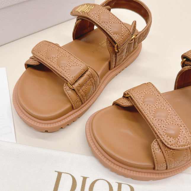 DIOR BACK-STRAP SANDALS 25S IN BROWN CALFSKIN