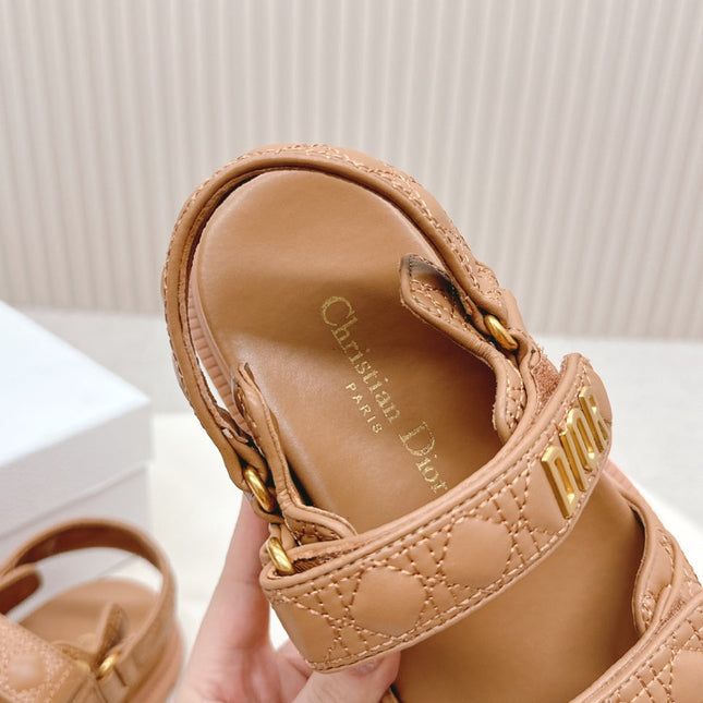DIOR BACK-STRAP SANDALS 25S IN BROWN CALFSKIN