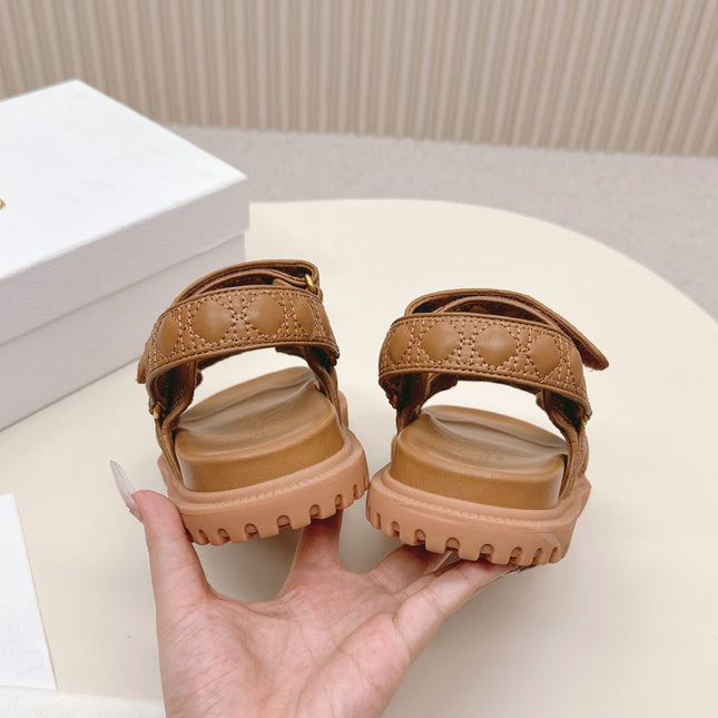 DIOR BACK-STRAP SANDALS 25S IN BROWN CALFSKIN