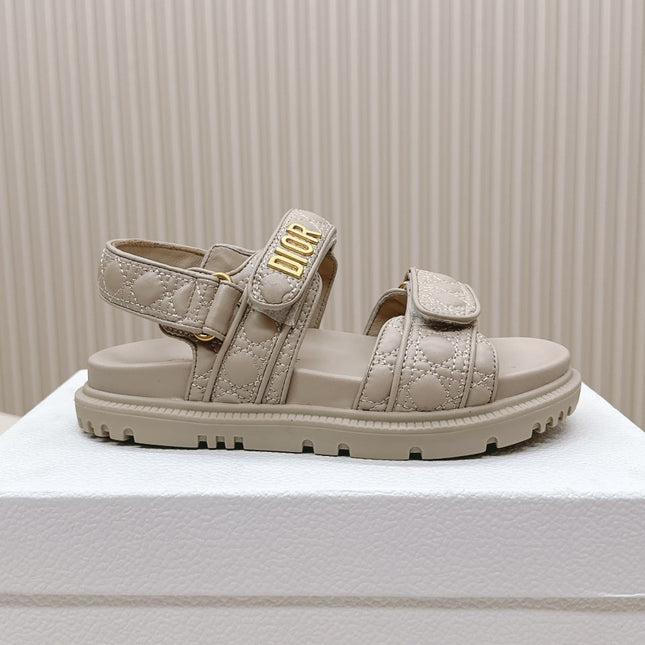 DIOR BACK-STRAP SANDALS 25S IN LIGHT BEIGE CALFSKIN