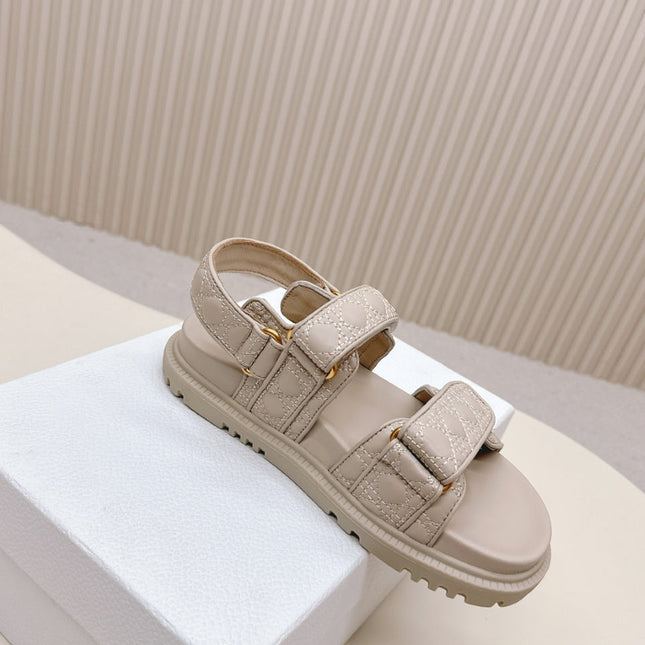 DIOR BACK-STRAP SANDALS 25S IN LIGHT BEIGE CALFSKIN