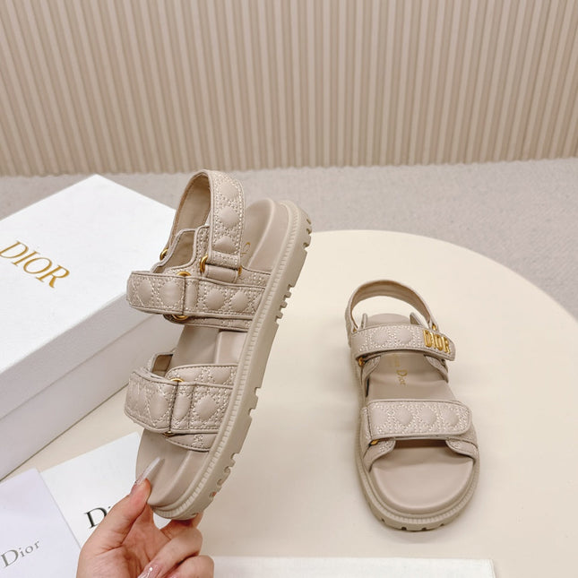 DIOR BACK-STRAP SANDALS 25S IN LIGHT BEIGE CALFSKIN
