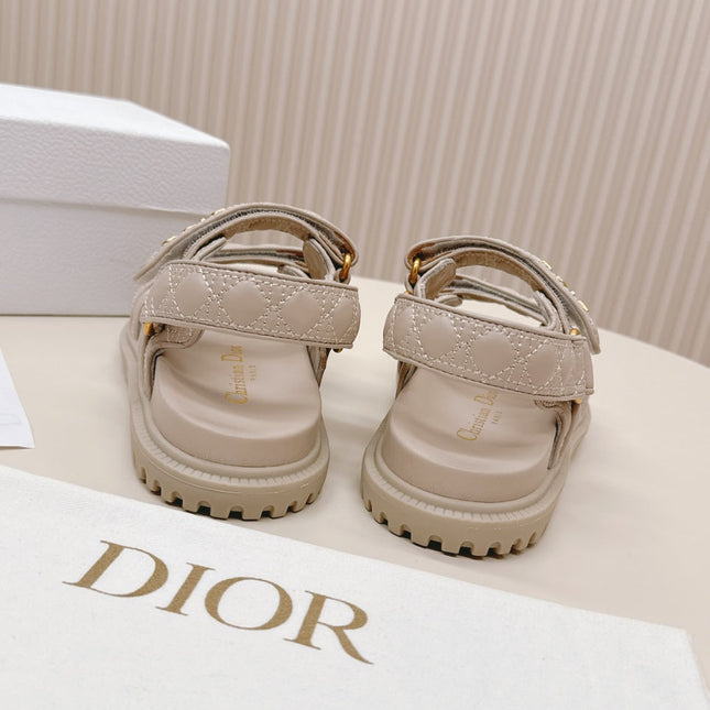 DIOR BACK-STRAP SANDALS 25S IN LIGHT BEIGE CALFSKIN