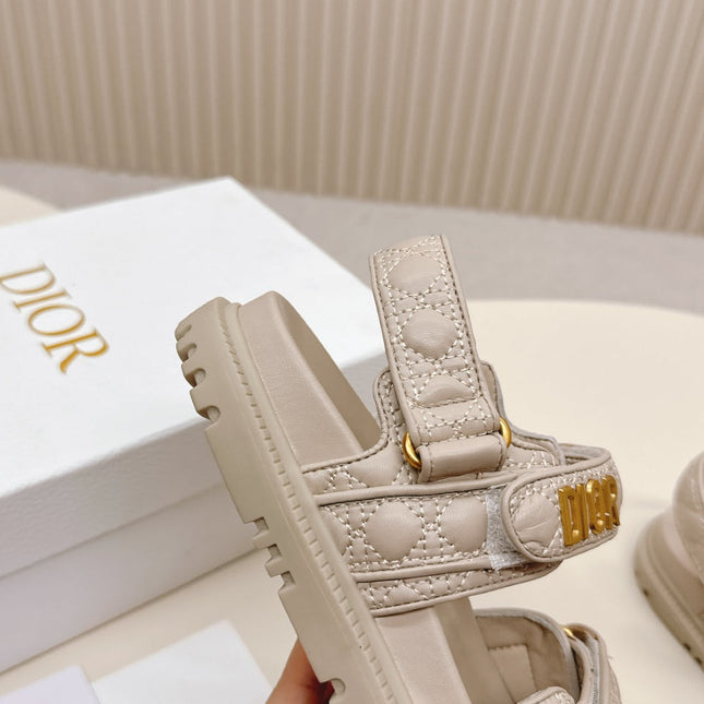 DIOR BACK-STRAP SANDALS 25S IN LIGHT BEIGE CALFSKIN