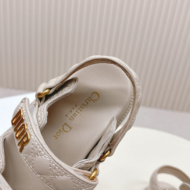 DIOR BACK-STRAP SANDALS 25S IN LIGHT BEIGE CALFSKIN