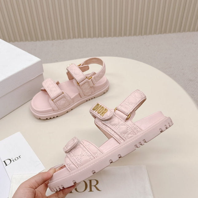 DIOR BACK-STRAP SANDALS 25S IN PASTEL PINK CALFSKIN