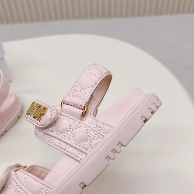 DIOR BACK-STRAP SANDALS 25S IN PASTEL PINK CALFSKIN