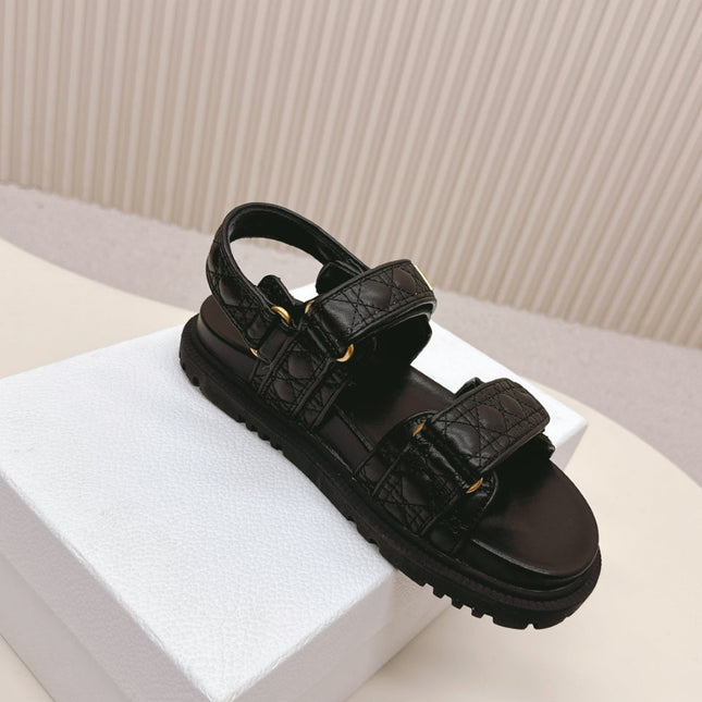 DIOR BACK-STRAP SANDALS 25S IN BLACK CALFSKIN