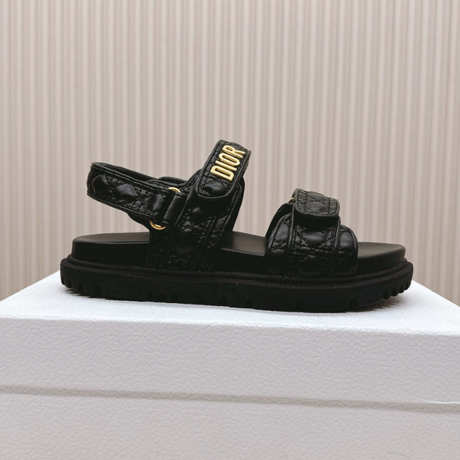 DIOR BACK-STRAP SANDALS 25S IN BLACK CALFSKIN