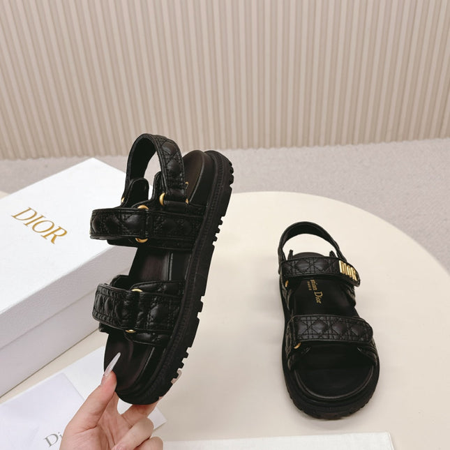 DIOR BACK-STRAP SANDALS 25S IN BLACK CALFSKIN