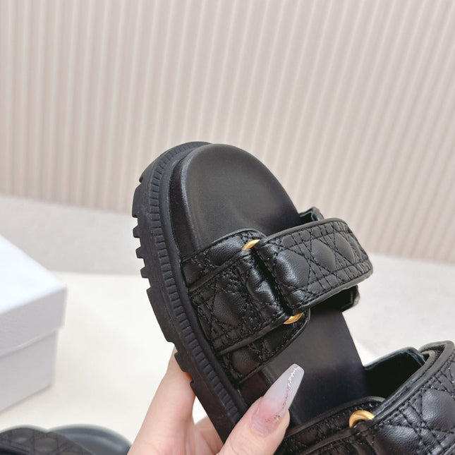DIOR BACK-STRAP SANDALS 25S IN BLACK CALFSKIN