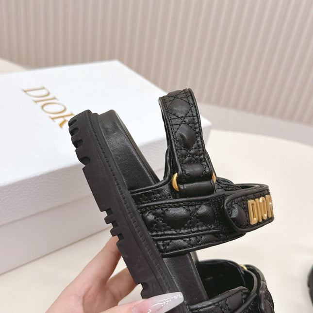 DIOR BACK-STRAP SANDALS 25S IN BLACK CALFSKIN