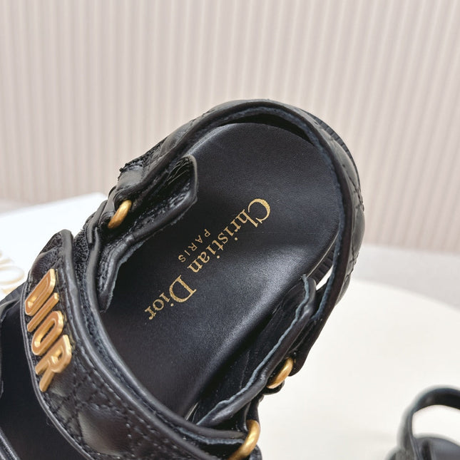 DIOR BACK-STRAP SANDALS 25S IN BLACK CALFSKIN