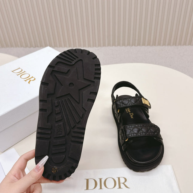 DIOR BACK-STRAP SANDALS 25S IN BLACK CALFSKIN