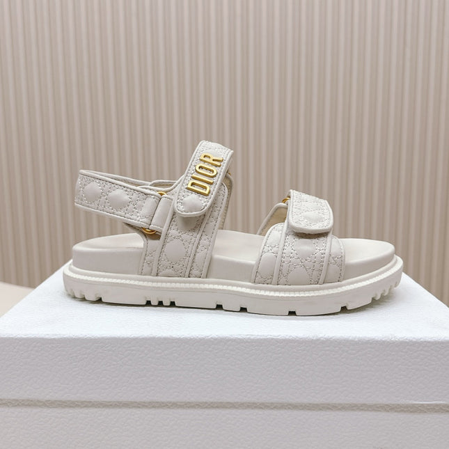 DIOR BACK-STRAP SANDALS 25S IN CREAM WHITE CALFSKIN