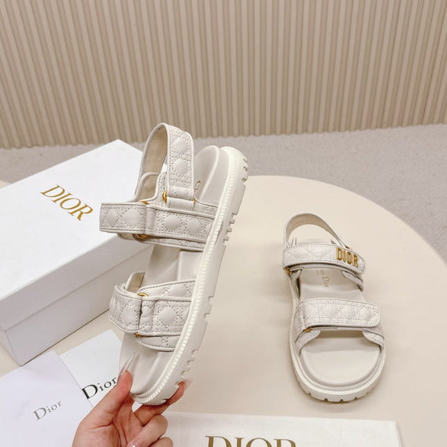 DIOR BACK-STRAP SANDALS 25S IN CREAM WHITE CALFSKIN